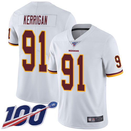 Washington Redskins Limited White Youth Ryan Kerrigan Road Jersey NFL Football 91 100th Season Vapor